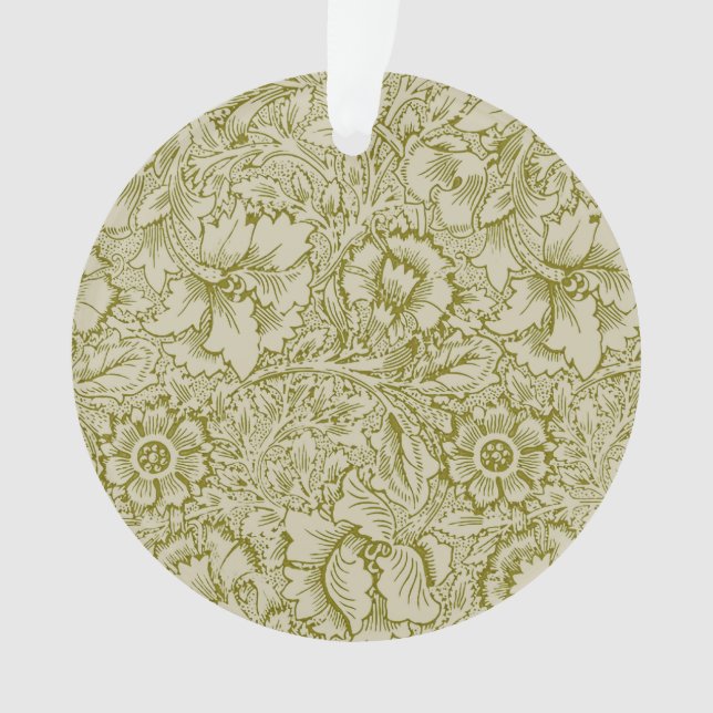 Ornamento William Morris Poppy Classic Floral Green (Frente)