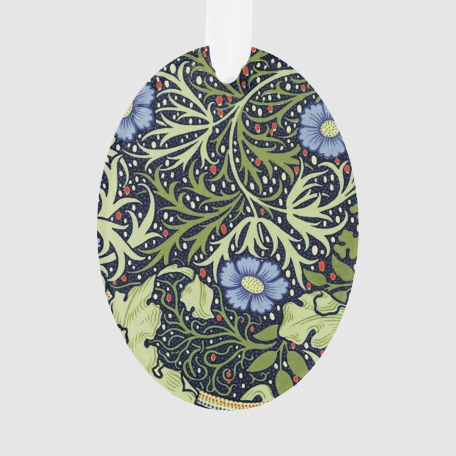 Ornamento William Morris Seaweed Flor Antiquado (Verso)