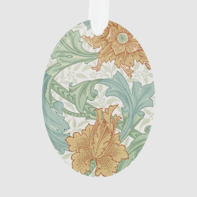 Ornamento William Morris Solteiro Stem Floral Patterno (Verso)