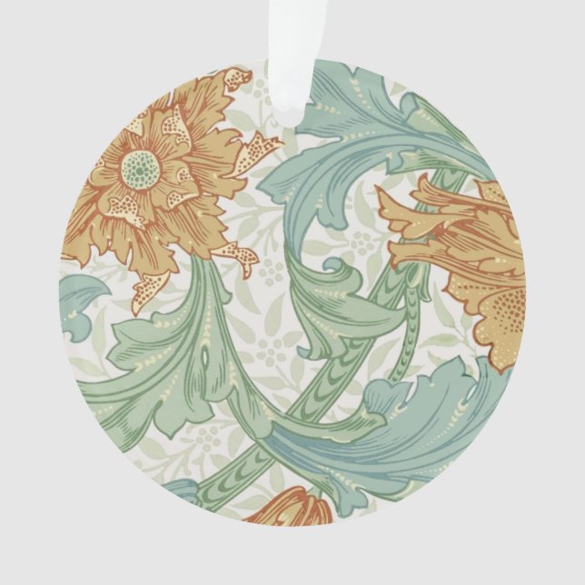 Ornamento William Morris Solteiro Stem Floral Patterno (Frente)