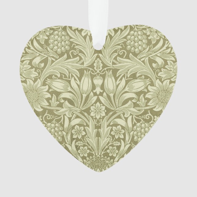 Ornamento William Morris Sunflower Green Flower (Frente)