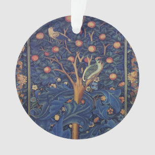 Ornamento William Morris Woodpecker Tapeçaria Artes e Artesa
