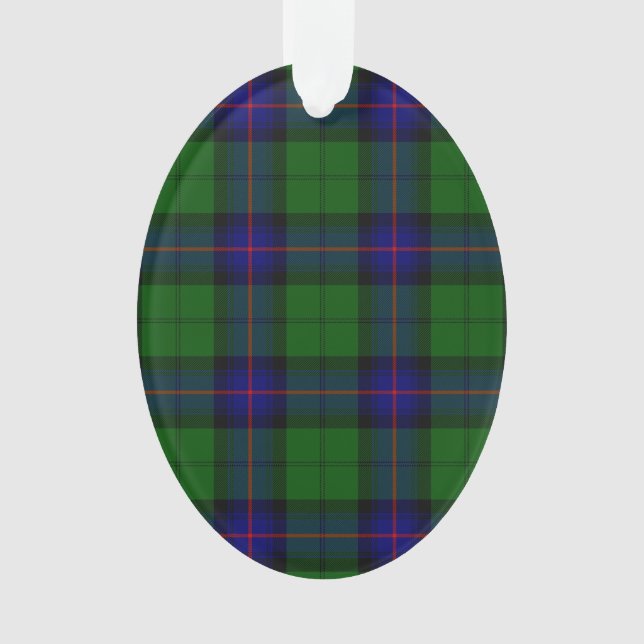 Ornamento xadrez azul e verde tartan Armstrong (Frente)