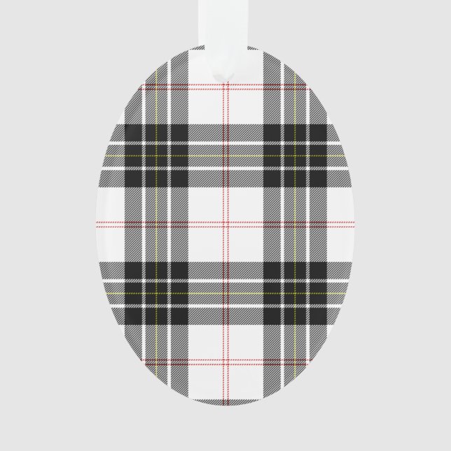 Ornamento Xadrez branca preta de tartan MacPherson (Frente)