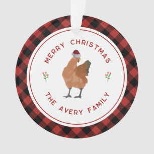 Ornamento Xadrez de Búfalos de Natal em Galinha