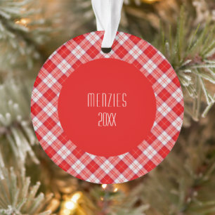 Ornamento Xadrez Escocesa do Red Clan Tartan