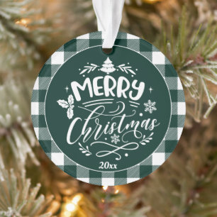 Ornamento Xadrez Padrão Feliz Foto de Natal