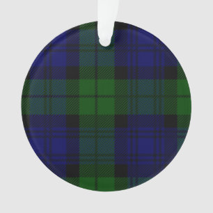 Ornamento Xadrez preta do verde azul do tartan do clã do