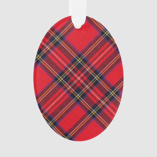 Ornamento Xadrez vermelha de Stewart tartan (Frente)