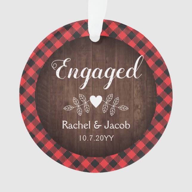 Ornamento Xadrez Vermelho Noivado Russo Envolvido (Frente)