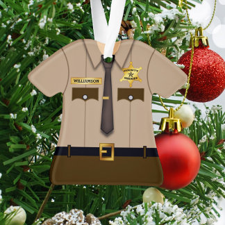 Ornamento Xerife Khaki do Condado Personalizado