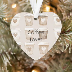 Ornamento Xícara de Café com Coração Natal
