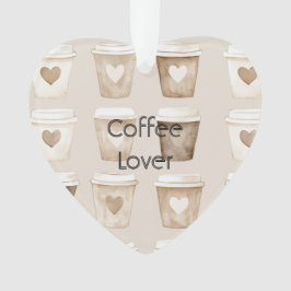 Ornamento Xícara de Café com Coração Natal