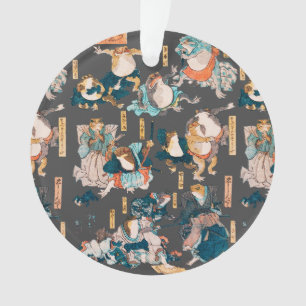 Ornamento Xilogravura Japonesa de Sapo de Kuniyoshi Ukiyo-e