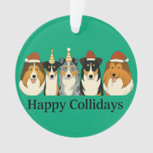 Xmas Collie Ornaments