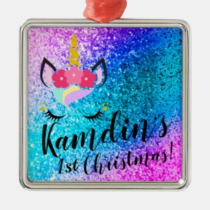 Ornamento XMAS de Ombre Personalizado do Unicorn