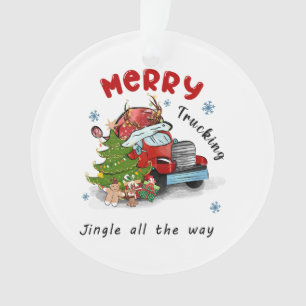 Ornamento Xmas Gift Feliz De Caminhonete Todo O Caminho