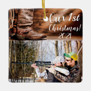 Ornamento XMAS Personalizado Cowboy Boots Barn Woo