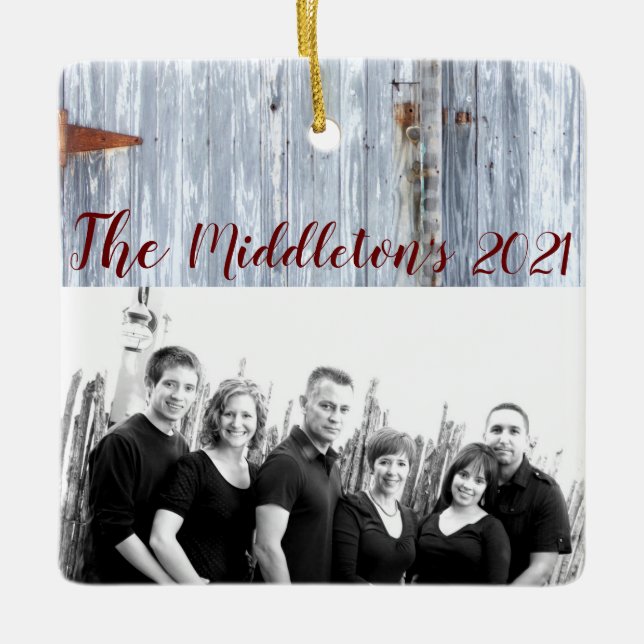 Ornamento XMAS Personalizado Lavagem Branca De Mad (Frente)