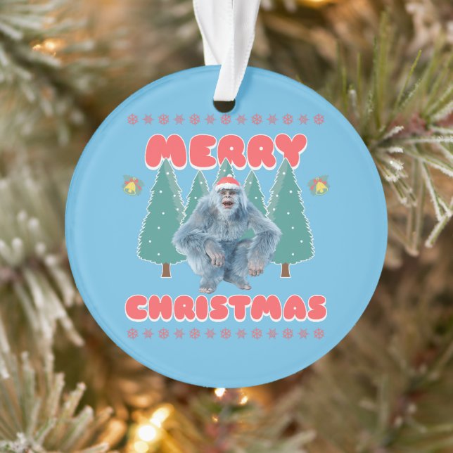 Ornamento Yeti Engraçado - Feliz Natal (Árvore)
