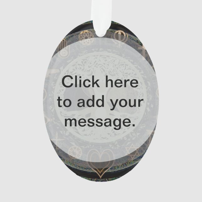 Ornamento Yin retro vivo calmo Yang w/Tree da vida (Verso)