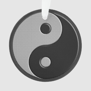 Ornamento Yin Yang Negrito no estilo de Impressão de fibra 
