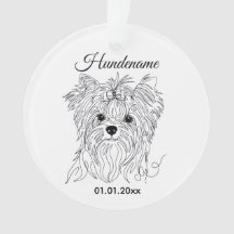 Yorkshire Terrier one line art customizable dog