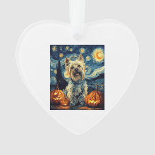 Ornamento Yorkshire terrier Yorkie Cachorro de van gogh noit