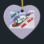 Ornamento Yule Snowman legal<br><div class="desc">Arte original do artista Houston Jolie E. Bonnette.</div>