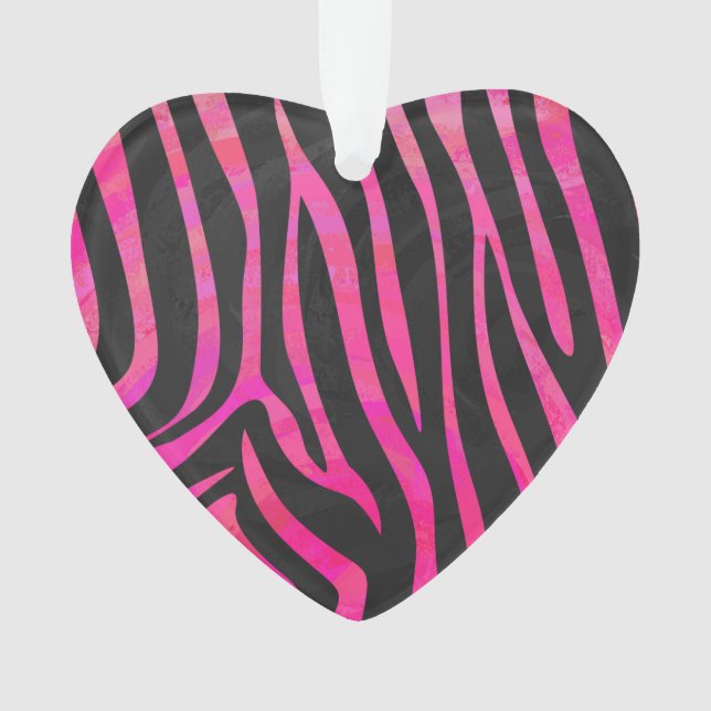 Ornamento Zebra Black e Hot Pink Impressão (Frente)