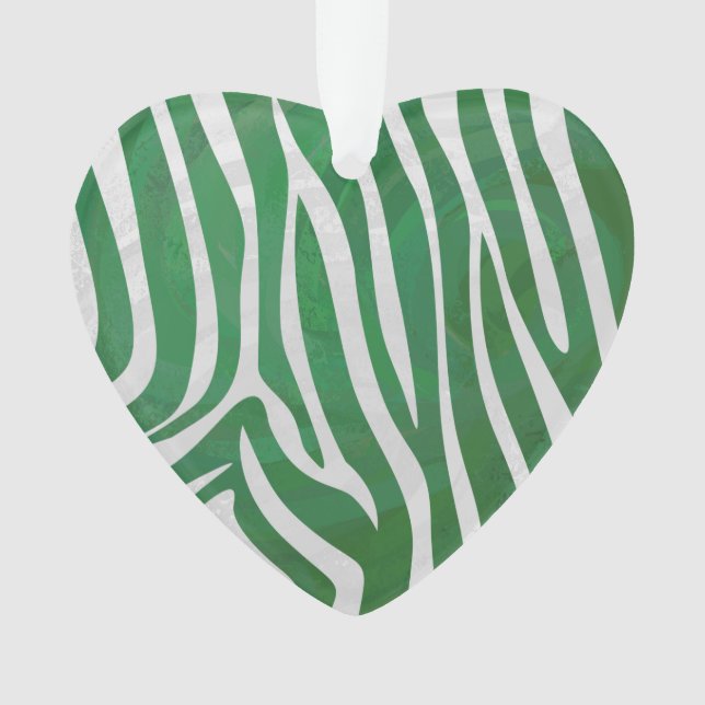 Ornamento Zebra Green e White Impressão (Frente)