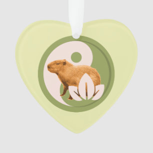 Ornamento Zen Capivara Yin Yang Natureza Pacífica