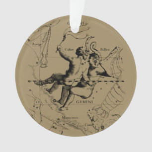 Ornamento Zodíaco Hevelius da constelação dos Gêmeos cer