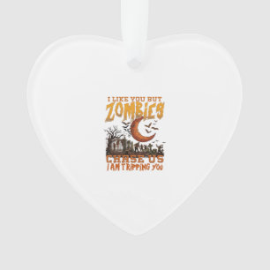 Ornamento Zumbis Nos Perseguem Halloween Cemitério Lua Cresc