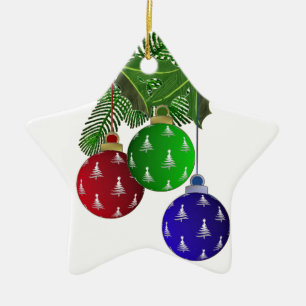 Ornamentos Coloridos de Árvores de Natal