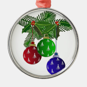 Ornamentos Coloridos de Árvores de Natal