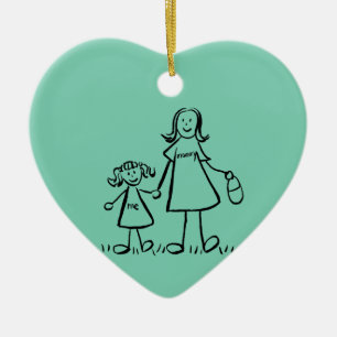 Ornamentos de Arte Familiar Personalizada da Mãe