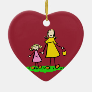 Ornamentos de Arte Familiar Personalizada da Mãe