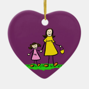 Ornamentos de Arte Familiar Personalizada da Mãe