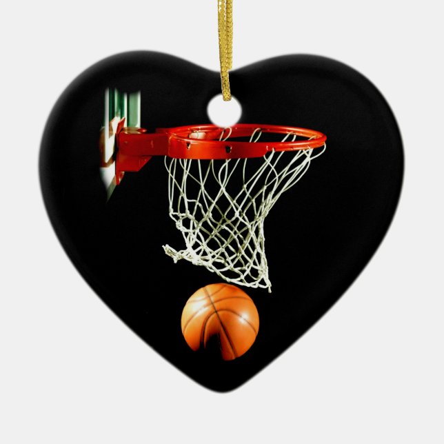 Ornamentos de Árvore de Natal de basquete (Frente)