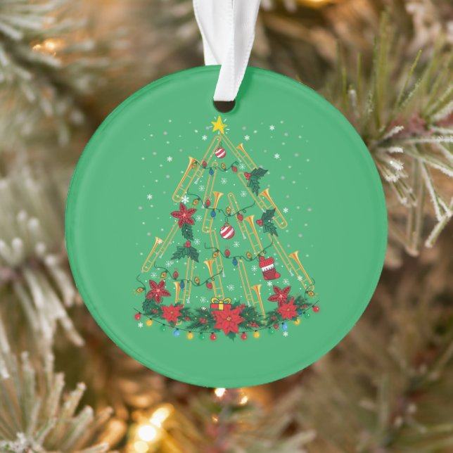 Ornamentos de Árvore de Natal Trombone Banda de Mú (Árvore)