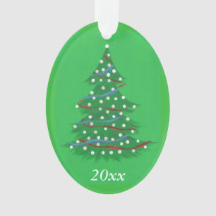 Ornamentos de Árvores de Natal Patriótico Azul Bra