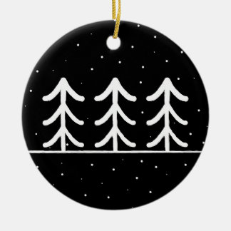 Ornamentos de Árvores de Natal Preto e Branco