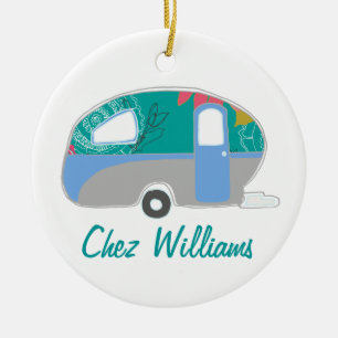 Ornamentos de Caravana Retro-Design Personalizados