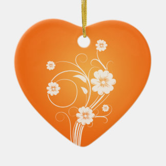 Ornamentos De Coração Personalizados Flores Branca