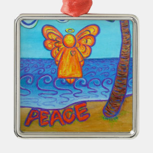 Ornamentos de Feriados Personalizados do Angel Pea