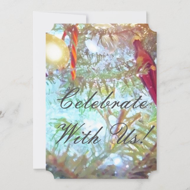 Ornamentos de Férias no Convite à Apresentação de  (Frente)