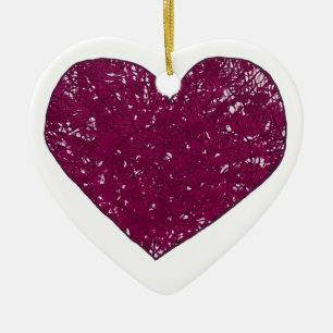 Ornamentos de Olhos Magenta em Forma de Coração