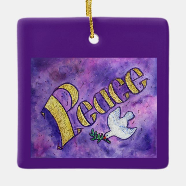 Ornamentos de presentes personalizados de arte de  (Frente)