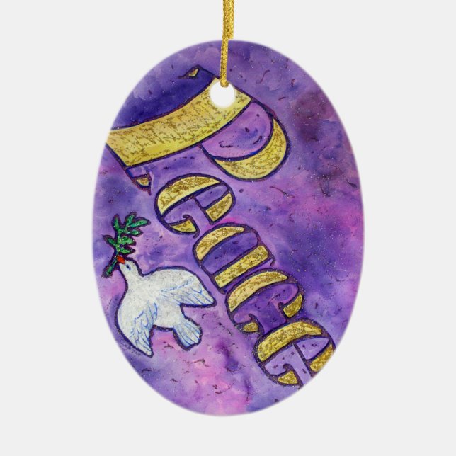 Ornamentos de presentes personalizados de arte de  (Frente)